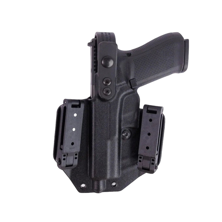 Glock 17 Black gun holster with a gun inside on a white background