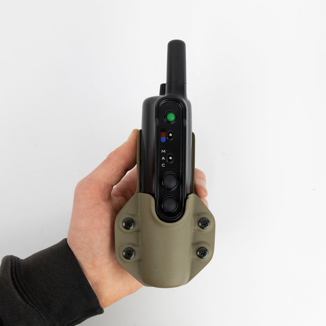 Garmin Pro 550 in carrier in hand