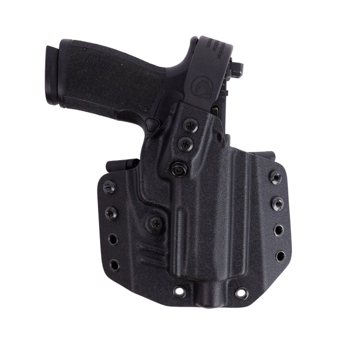 Black gun holster on a white background