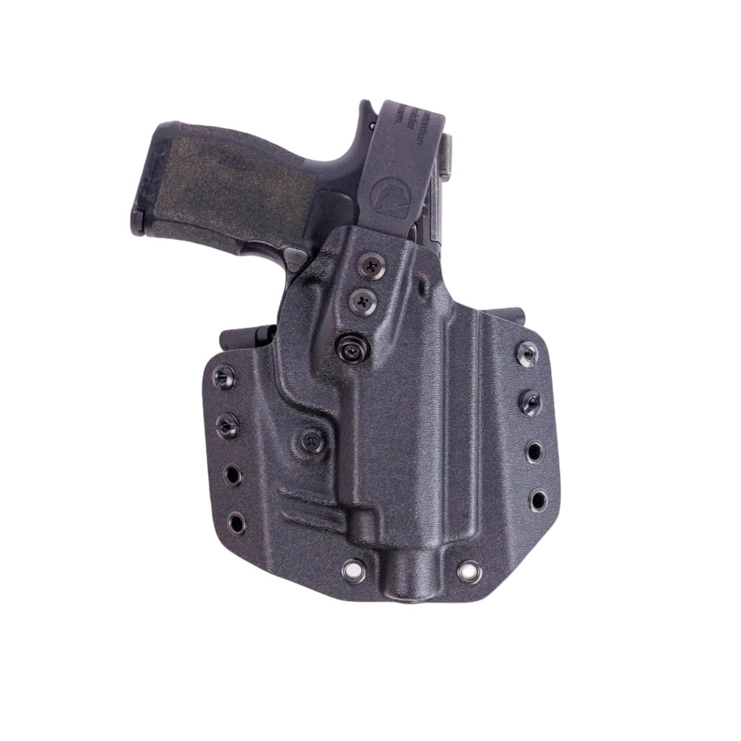 Black gun holster on a white background